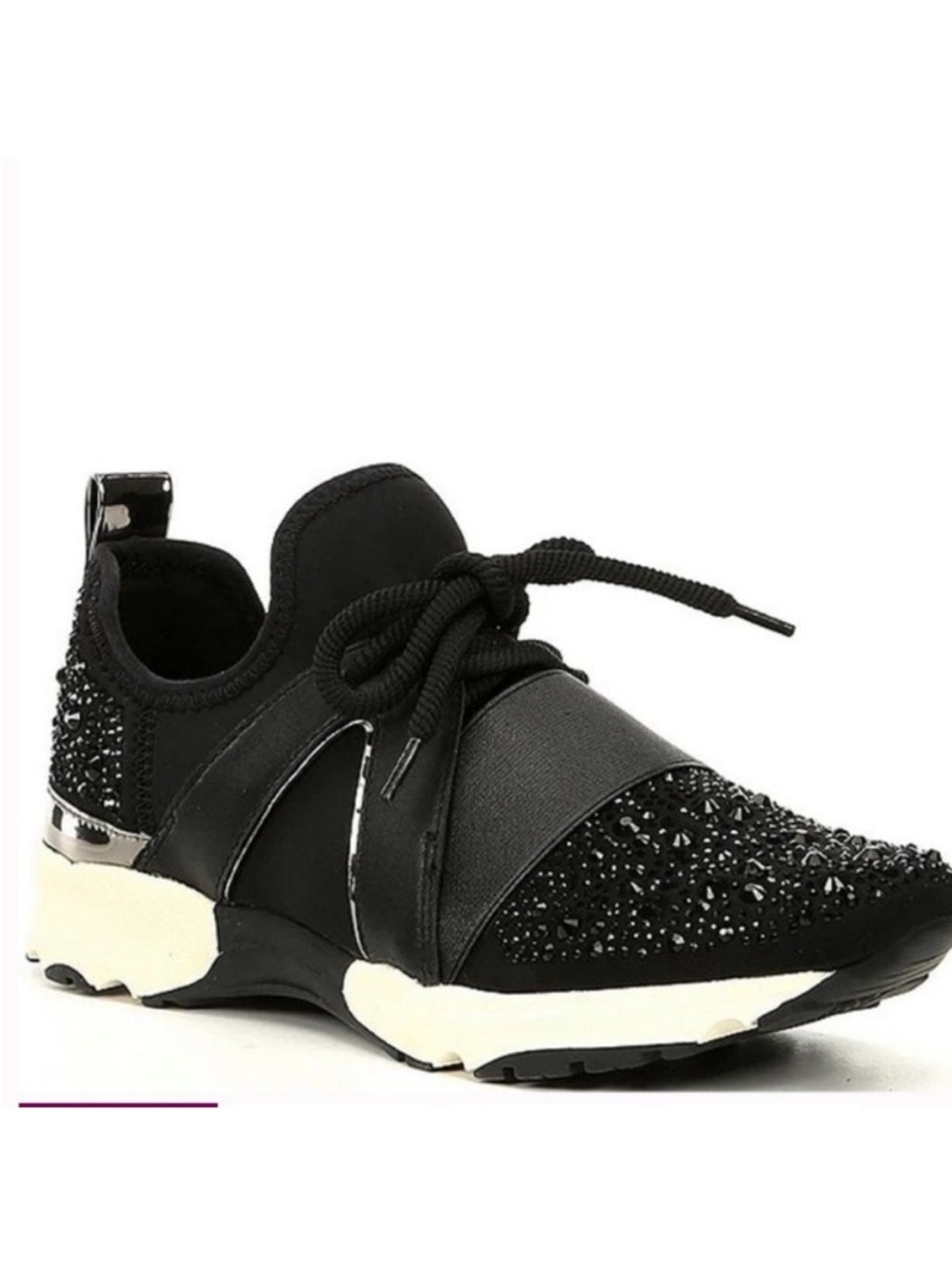 Carvela Lament Black Embellished Rhinestone Bling Sneakers Womens Size 38.5